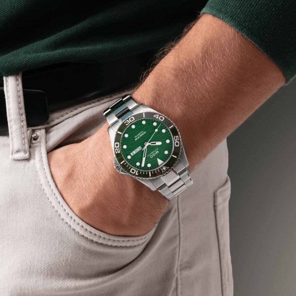 MIDO Ocean Star 200 Green Dial Ceramic Automatic 42.5mm Silver Stainless Steel Bracelet M042.430.11.091.00