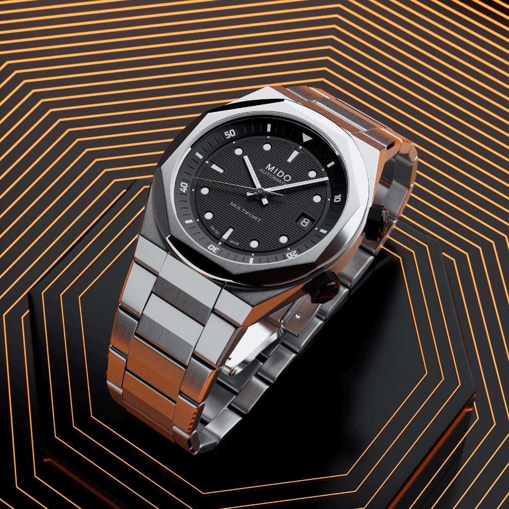 MIDO Multifort Multifort 8 Two Crowns Black Dial 38.4 x 40mm Silver Stainless Steel Bracelet M047.507.11.051.00 - 10