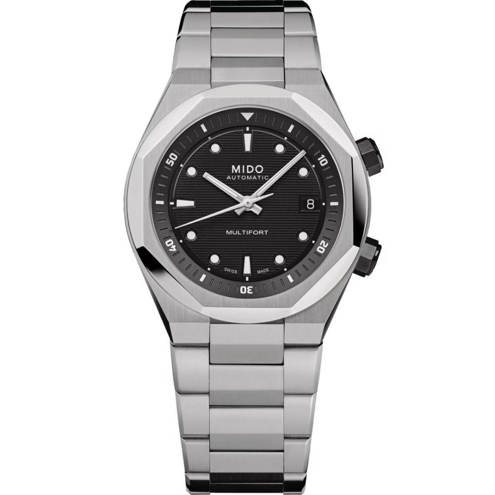 MIDO Multifort Multifort 8 Two Crowns Black Dial 38.4 x 40mm Silver Stainless Steel Bracelet M047.507.11.051.00