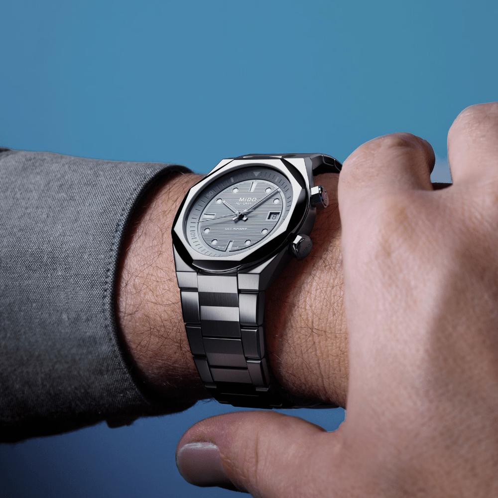MIDO Multifort Multifort 8 Two Crowns Grey Dial 38.4 x 40mm Silver Stainless Steel Bracelet M047.507.11.081.00