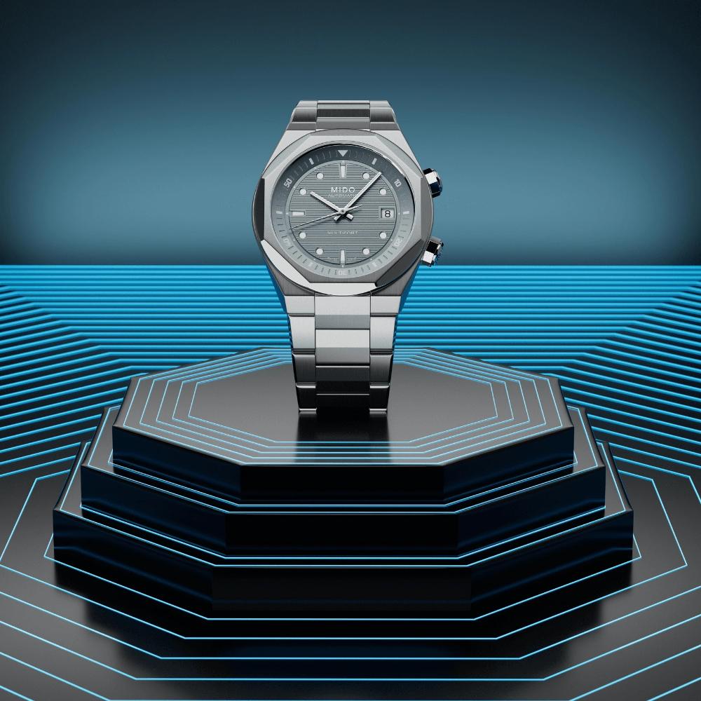 MIDO Multifort Multifort 8 Two Crowns Grey Dial 38.4 x 40mm Silver Stainless Steel Bracelet M047.507.11.081.00