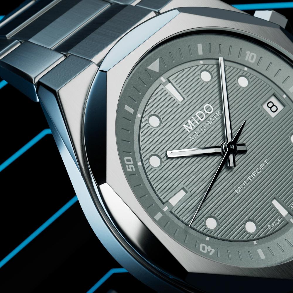 MIDO Multifort Multifort 8 Two Crowns Grey Dial 38.4 x 40mm Silver Stainless Steel Bracelet M047.507.11.081.00 - 6