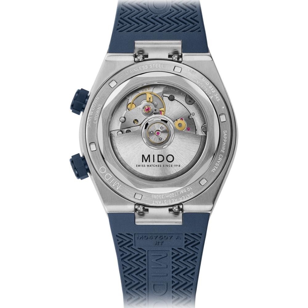 MIDO Multifort Multifort 8 Two Crowns Blue Dial 38.4 x 40mm Silver Stainless Steel Blue Rubber Strap M047.507.17.041.00
