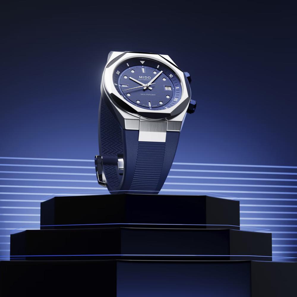 MIDO Multifort Multifort 8 Two Crowns Blue Dial 38.4 x 40mm Silver Stainless Steel Blue Rubber Strap M047.507.17.041.00 - 7