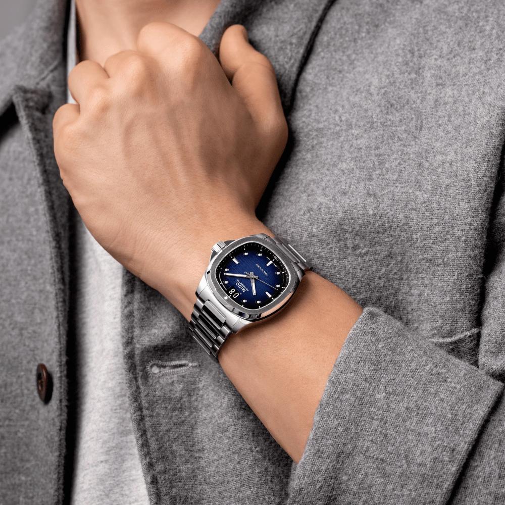 MIDO Multifort TV Big Date Blue Dial Automatic 40.00 x 39.20mm Silver Stainless Steel Bracelet M049.526.11.041.00 - 6