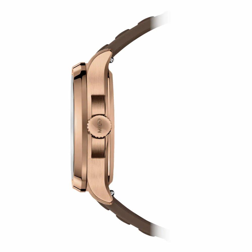 MIDO Multifort TV Big Date Brown Dial Automatic 40.00 x 39.20mm Rose Gold Stainless Steel Brown Rubber Strap M049.526.37.291.00