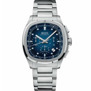 MIDO Multifort TV Chronograph Blue Dial Automatic 41.2 x 42mm Silver Stainless Steel Bracelet with Extra Strap M049.527.11.041.00 - 62726
