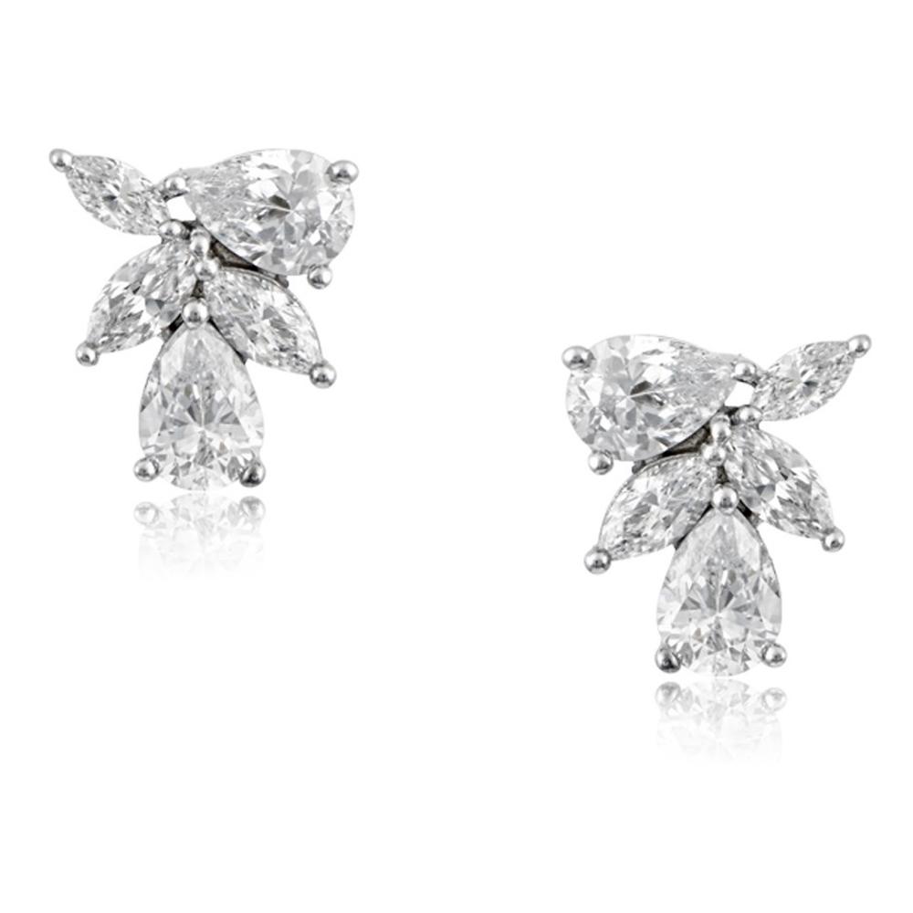 EARRINGS Full Stones SENZIO Collection White Gold K14 with Zircon Stones M267EAW