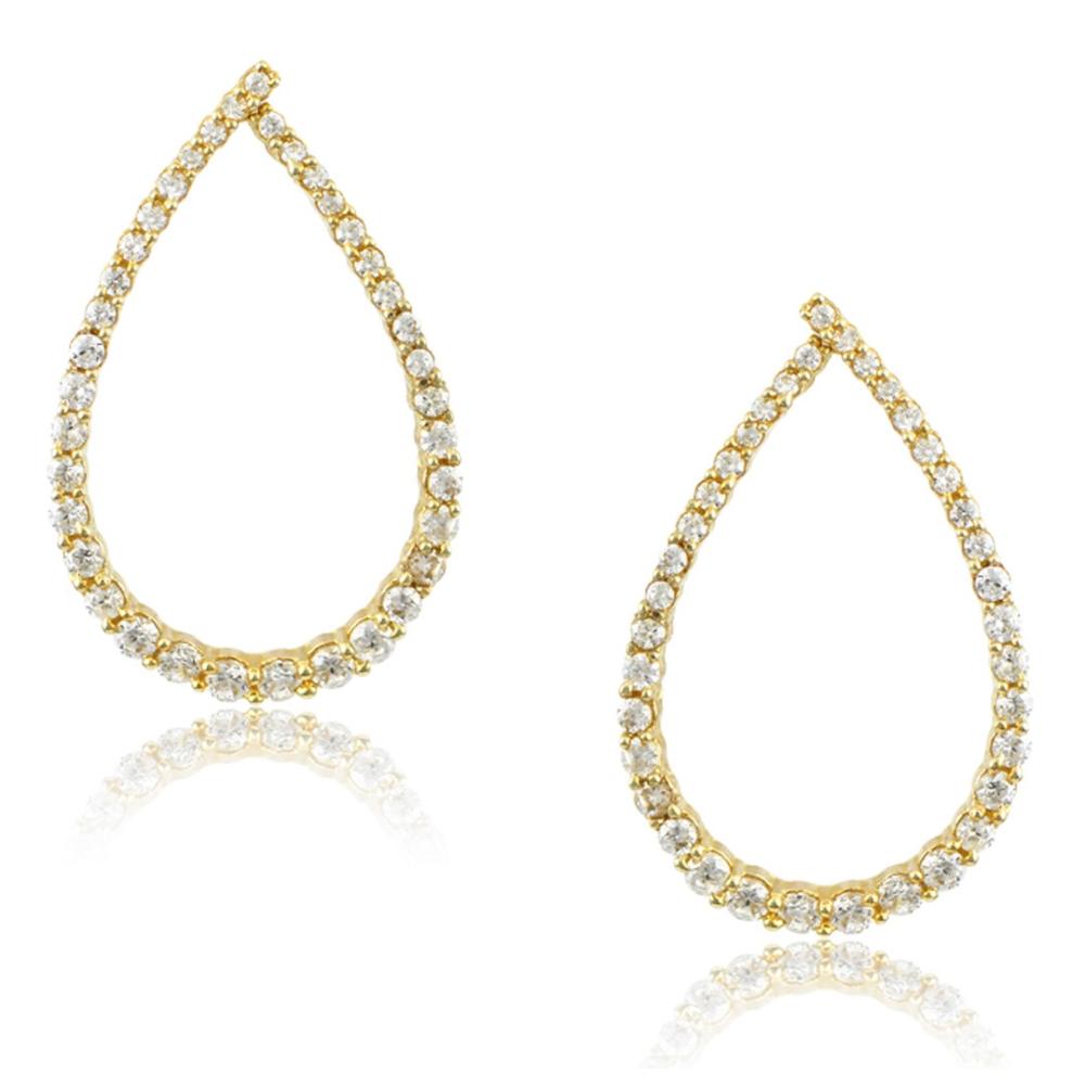 EARRINGS Full Stones SENZIO Collection Yellow Gold K14 with Zircon Stones M281Y