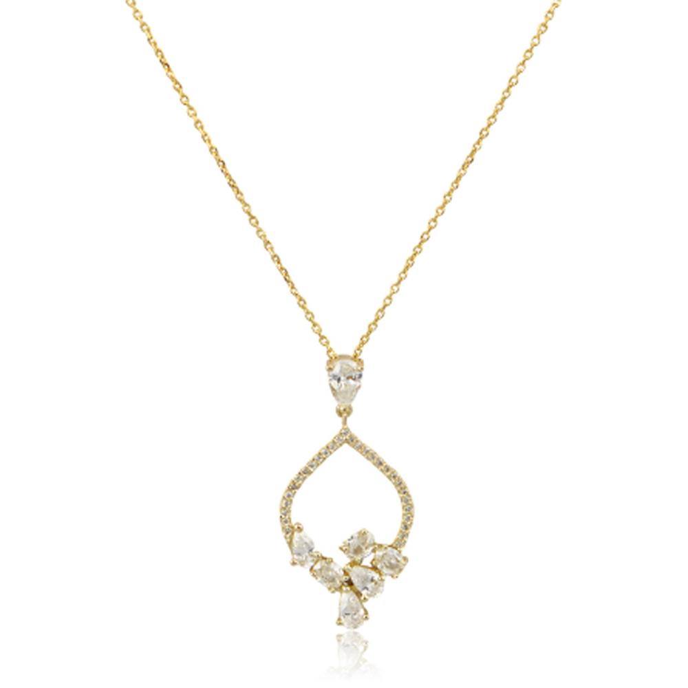 NECKLACE Women SENZIO Vollection Yellow Gold K14 with Zircon Stones M306NY