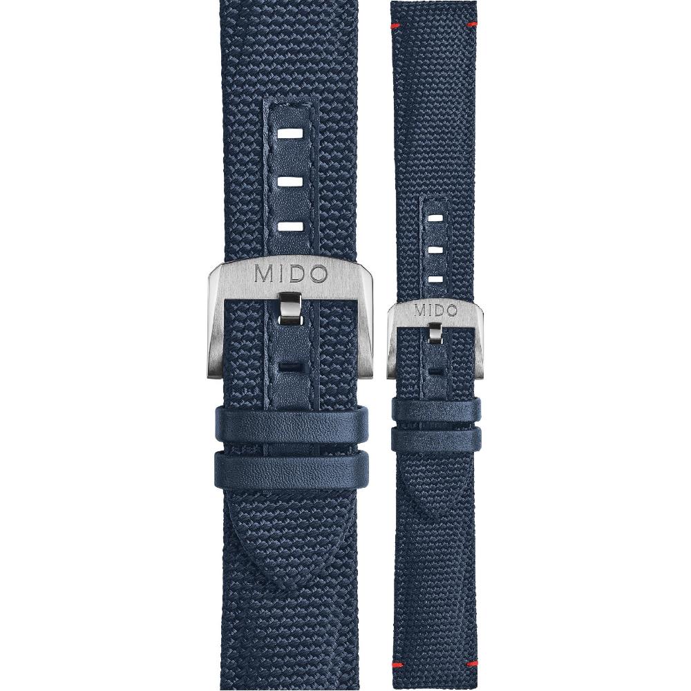 MIDO Official 22-20mm Official Blue Fabric & Leather Strap M604018063