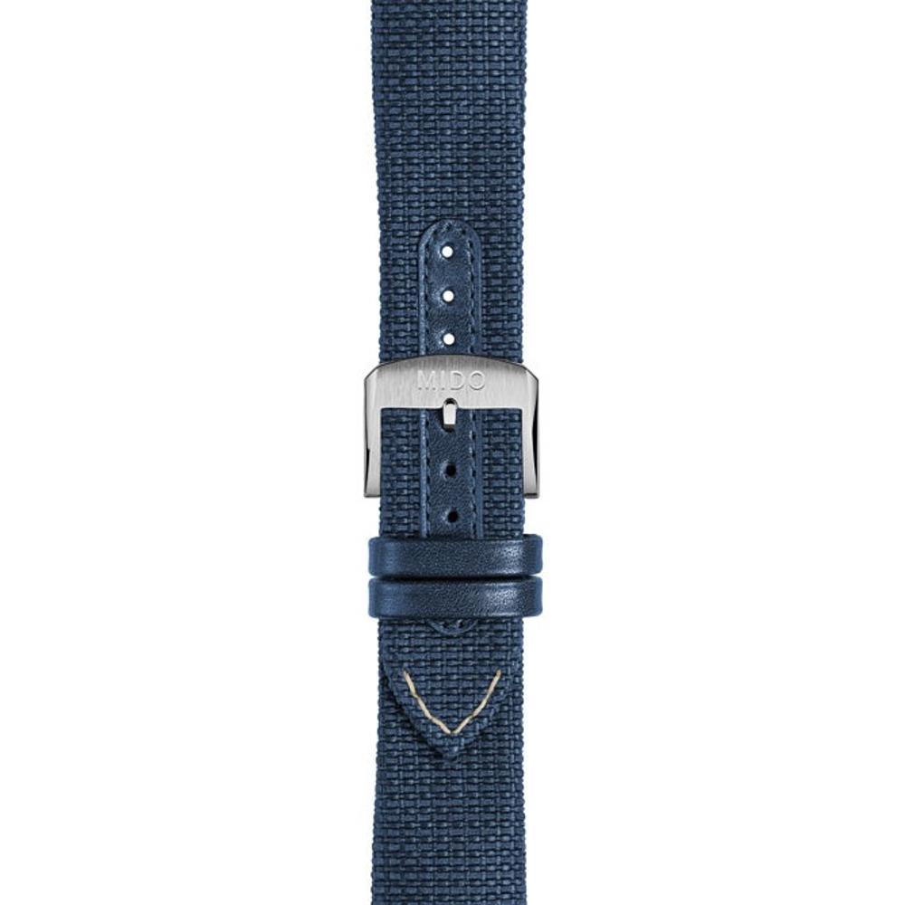 MIDO Official 22mm Official Blue Fabric & Leather Strap M604018582 - 2
