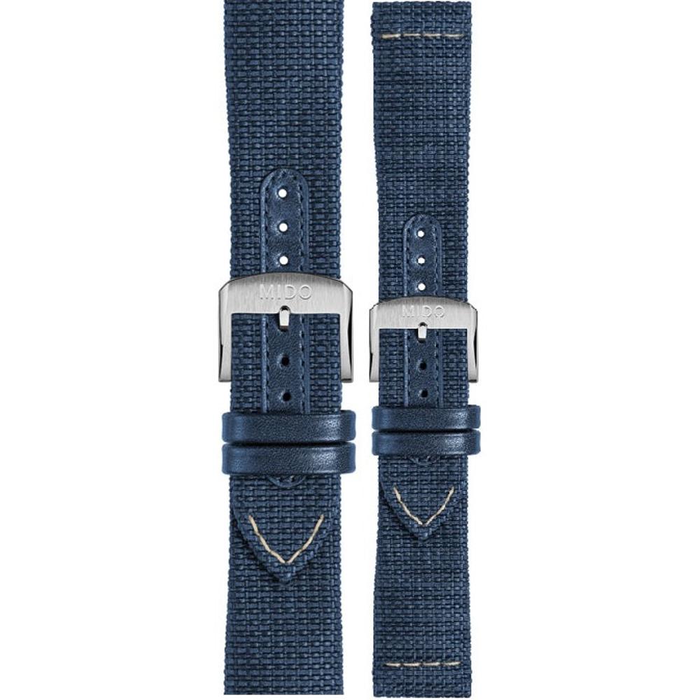 MIDO Official 22mm Official Blue Fabric & Leather Strap M604018582 - 1