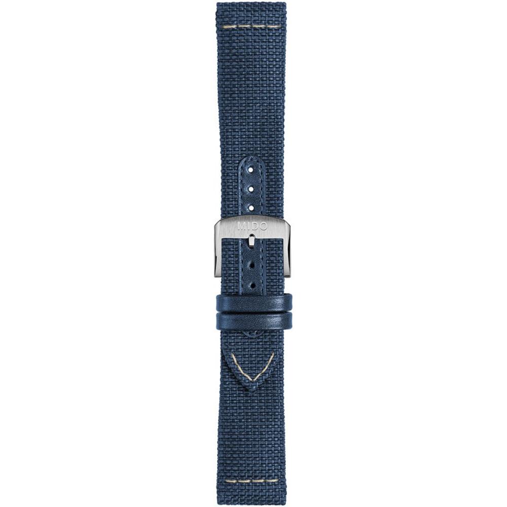 MIDO Official 22mm Official Blue Fabric & Leather Strap M604018582 - 3
