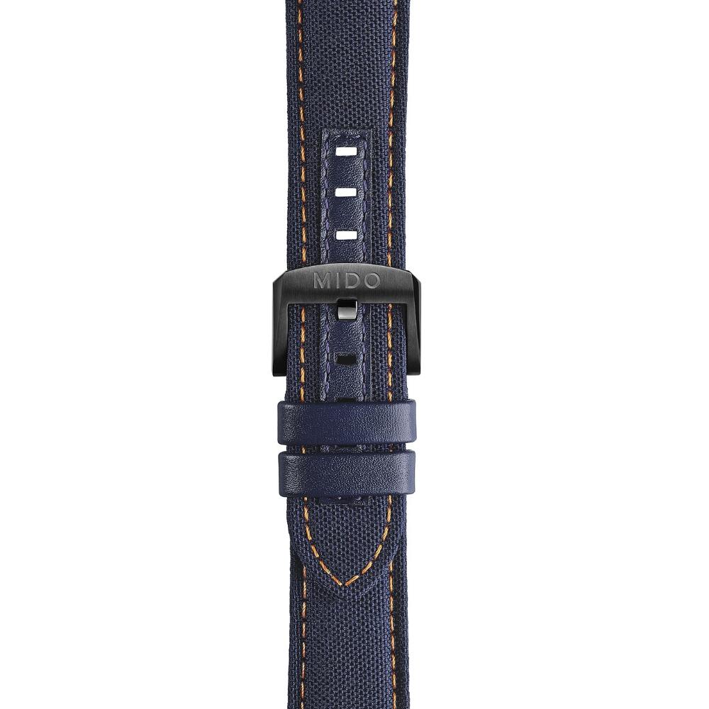 MIDO Official 22-20mm Official Blue Fabric & Leather Strap Black Hardware M604019601