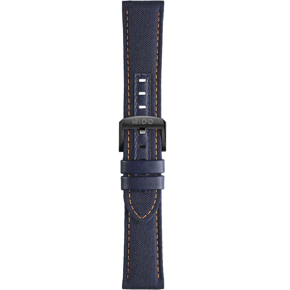 MIDO Official 22-20mm Official Blue Fabric & Leather Strap Black Hardware M604019601