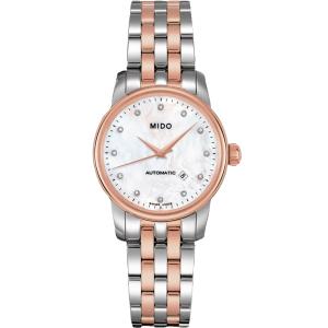 MIDO Baroncelli Tradition Diamonds Automatic 29mm Rose Gold & Silver Stainless Steel Bracelet M7600.9.69.1 - 10627
