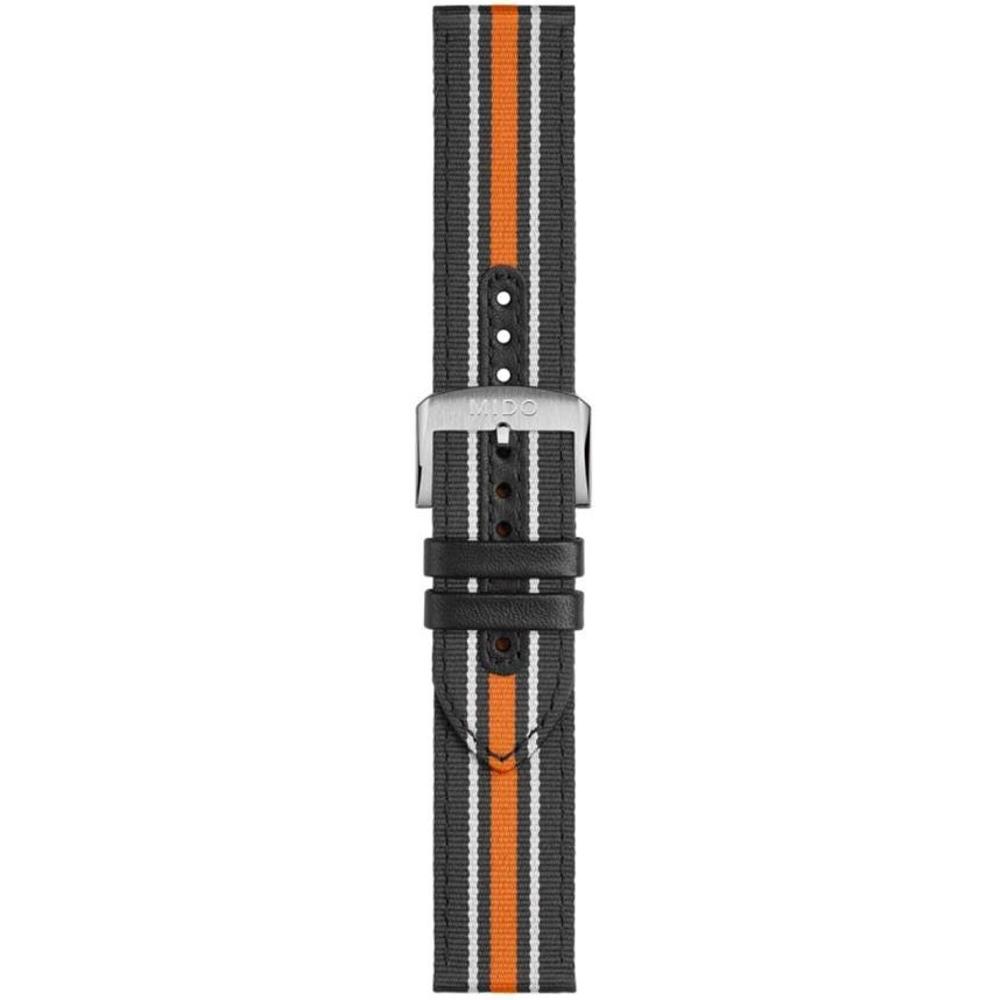 MIDO Official 22mm Official Black & Orange Fabric Strap M803018416