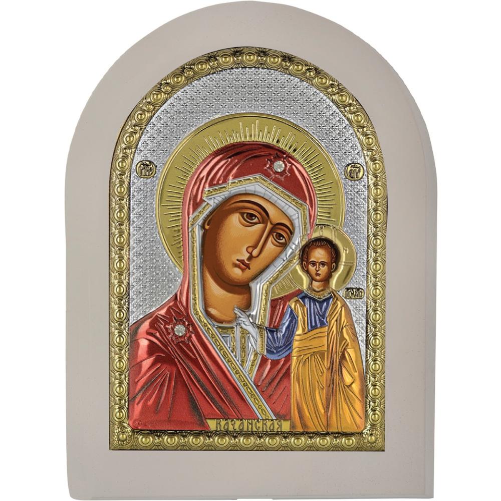 ΑΣΗΜΕΝΙΑ ΕΙΚΟΝΑ Παναγία Καζάν (7.5cm x 9.5cm) MA-E1106-WH-EXC