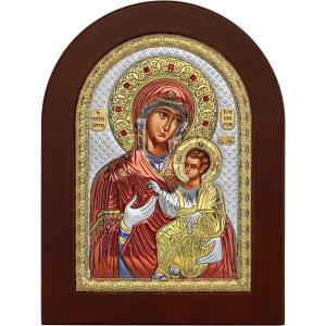 SILVER ICON Virgin Mary Portaitissa (7.5cm x 9.5cm) MA-E1134EX-C - 24097