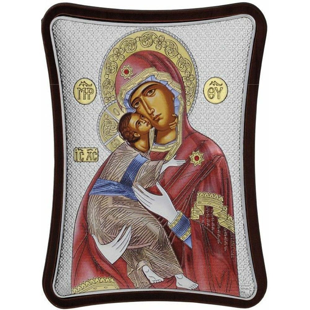 SILVER ICON Virgin Mary of Vladimir (15cm x 20cm) MA/E1410/1XC