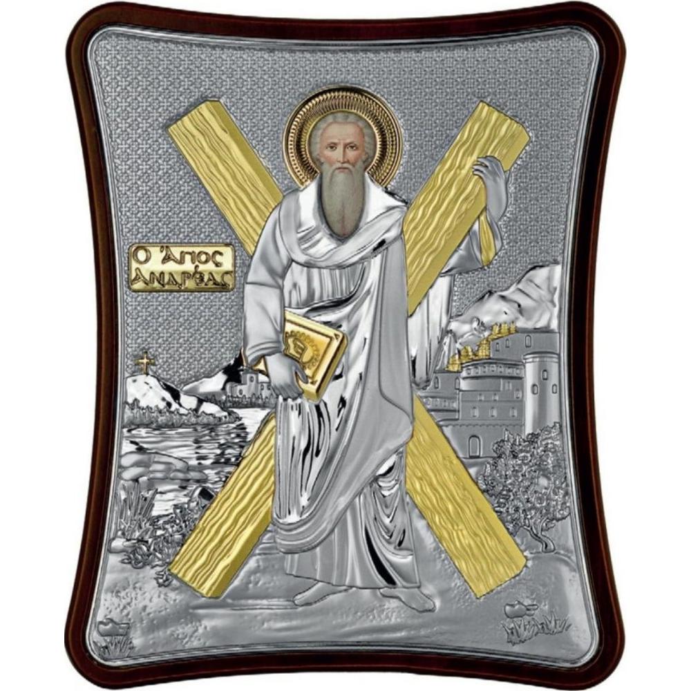 SILVER ICON Saint Andreas (6cm x 7cm) MA-E1431-4X