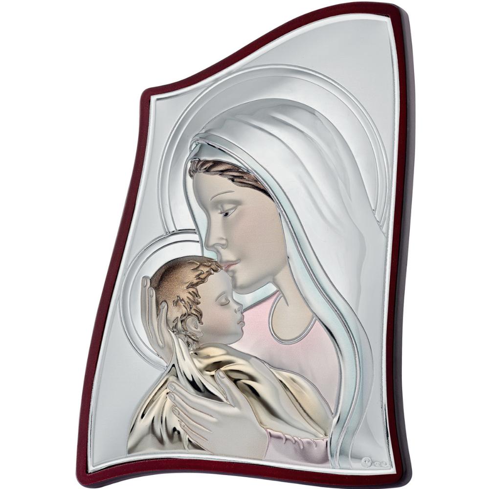 SILVER ICON Virgin Mary with Christ (21cm x 15cm) MA-E903-3-C
