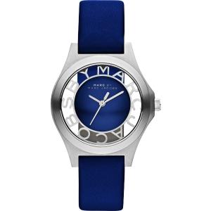MARC JACOBS Henry Three Hands 34mm SIlver Stainless Steel Blue Leather Strap MBM1337 - 12069