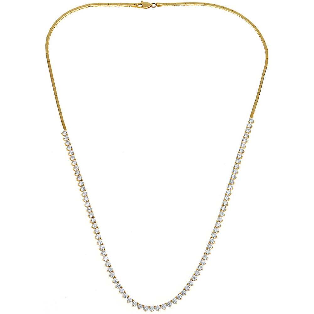 NECKLACE SENZIO Collection Yellow Gold K14 with Zircon Stones MI-BS05C