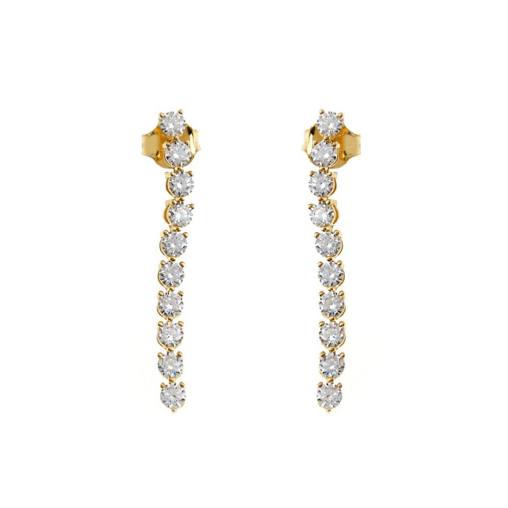 EARRINGS SENZIO Collection Yellow Gold K14 with Zircon Stones MI-BS05OR