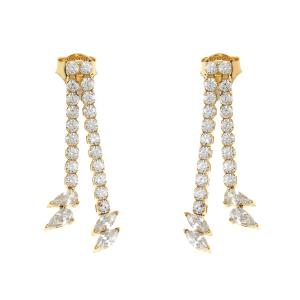 EARRINGS SENZIO Collection Yellow Gold K14 with Zircon Stones MI-SO109OR - 33561