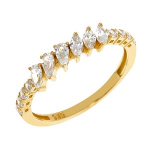 RING SENZIO Collection K14 Yellow Gold with Zircon Stones MI-SO109R - 33558