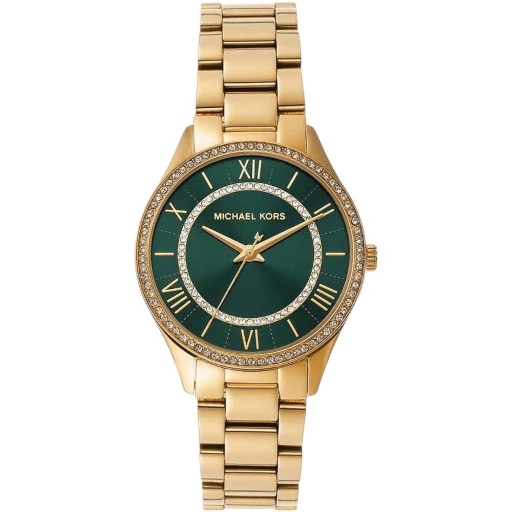 MICHAEL KORS Lauryn Crystals Green Dial 33mm Gold Stainless Steel Bracelet MK4737