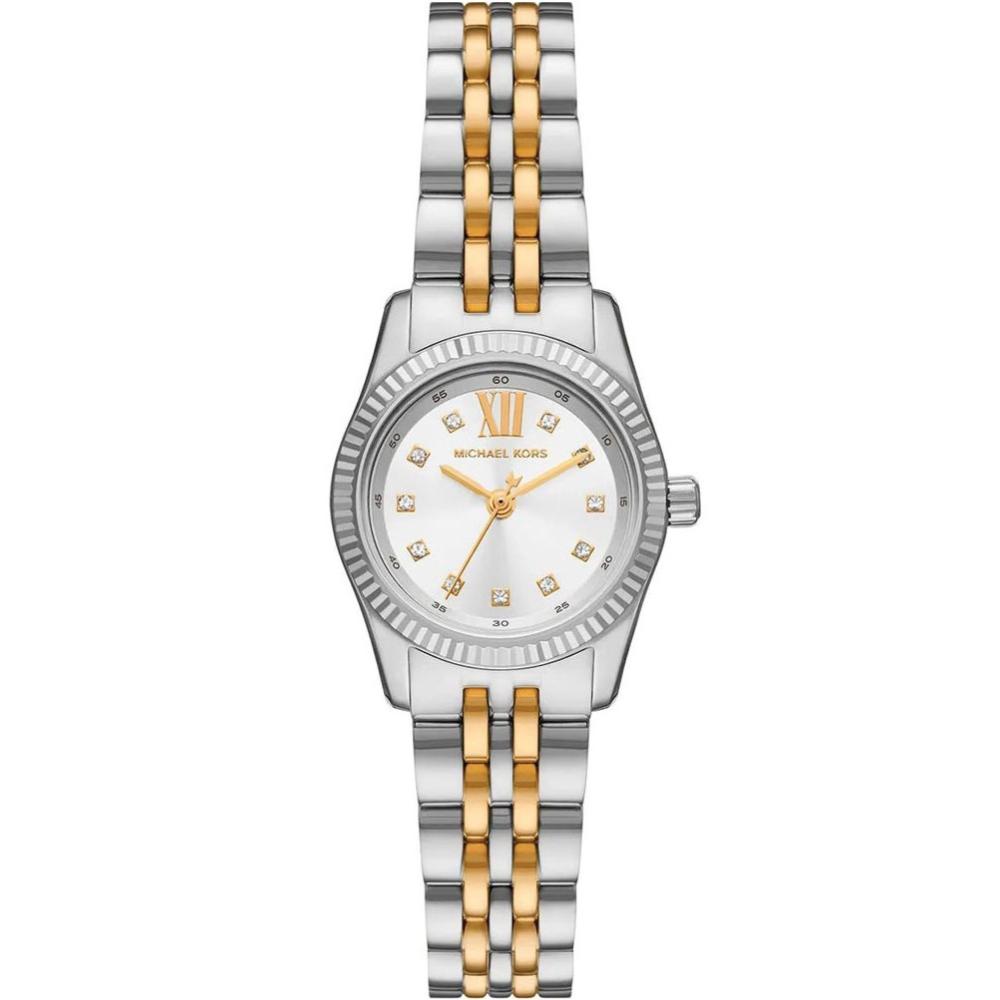 MICHAEL KORS Petite Lexington Silver Dial 26mm Two Tone Silver & Gold Stainless Steel Bracelet MK4740