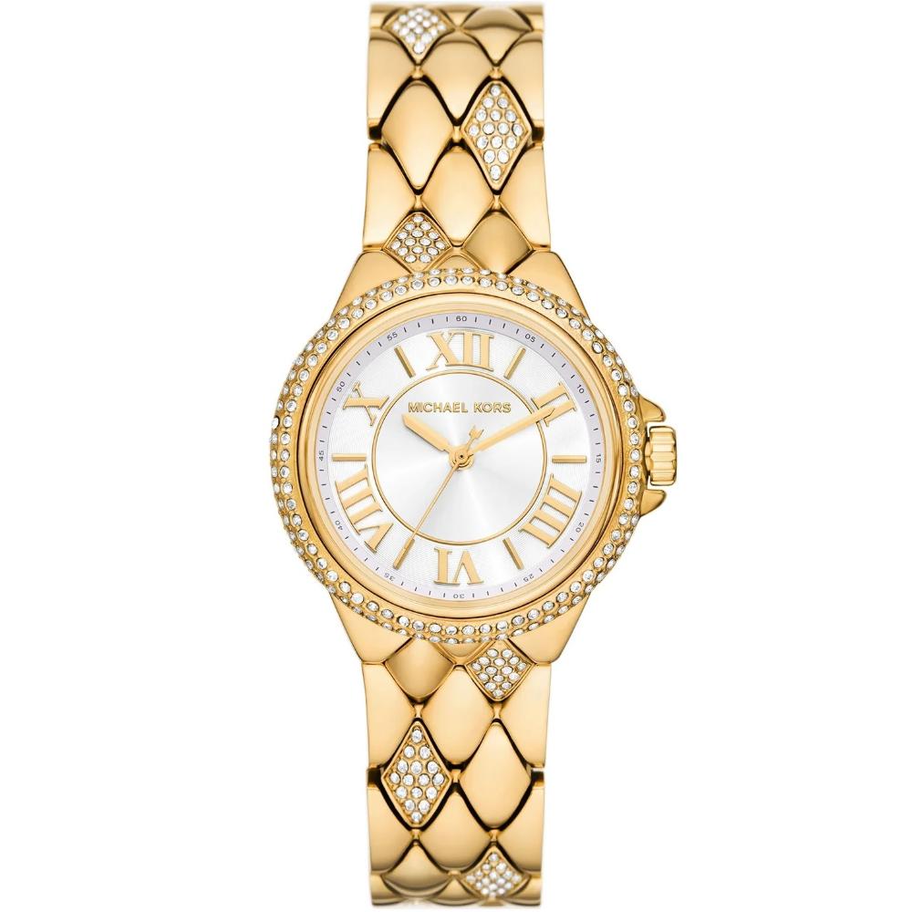 MICHAEL KORS Camille Crystals White Dial 33mm Gold Stainless Steel Bracelet MK4801