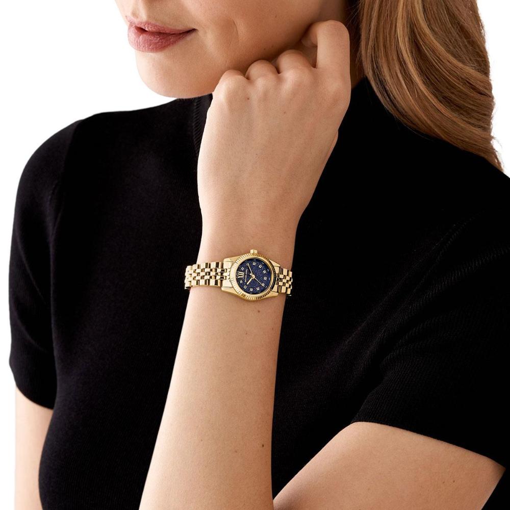 MICHAEL KORS Lexington Mini Blue Dial 26mm Gold Stainless Steel Bracelet MK4802