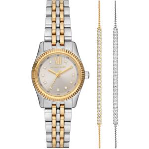 MICHAEL KORS Petite Lexington Gift Set Gold Dial 26mm Two Tone Gold Stainless Steel Bracelet MK4815 - 61559