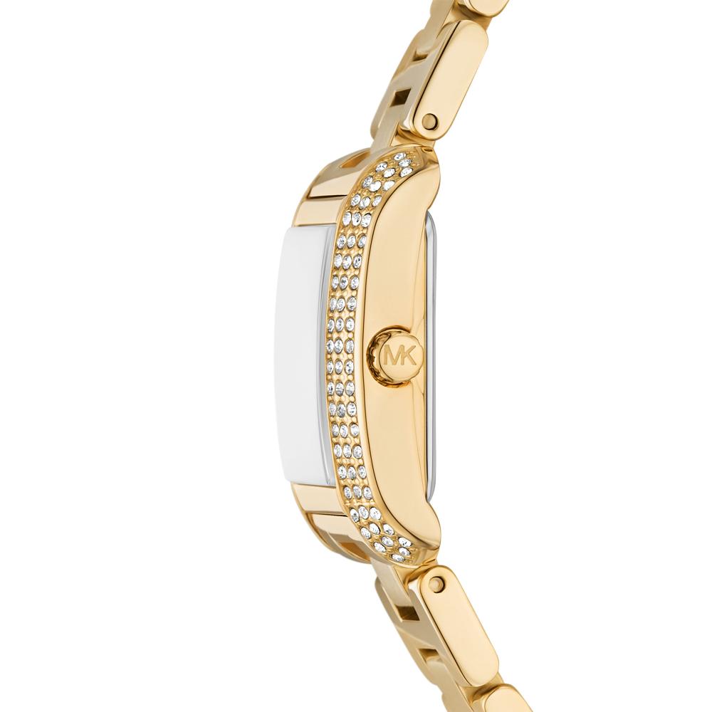 MICHAEL KORS Emery Mini Crystals White Pearl Dial 22x28mm Gold Stainless Steel Bracelet MK4867