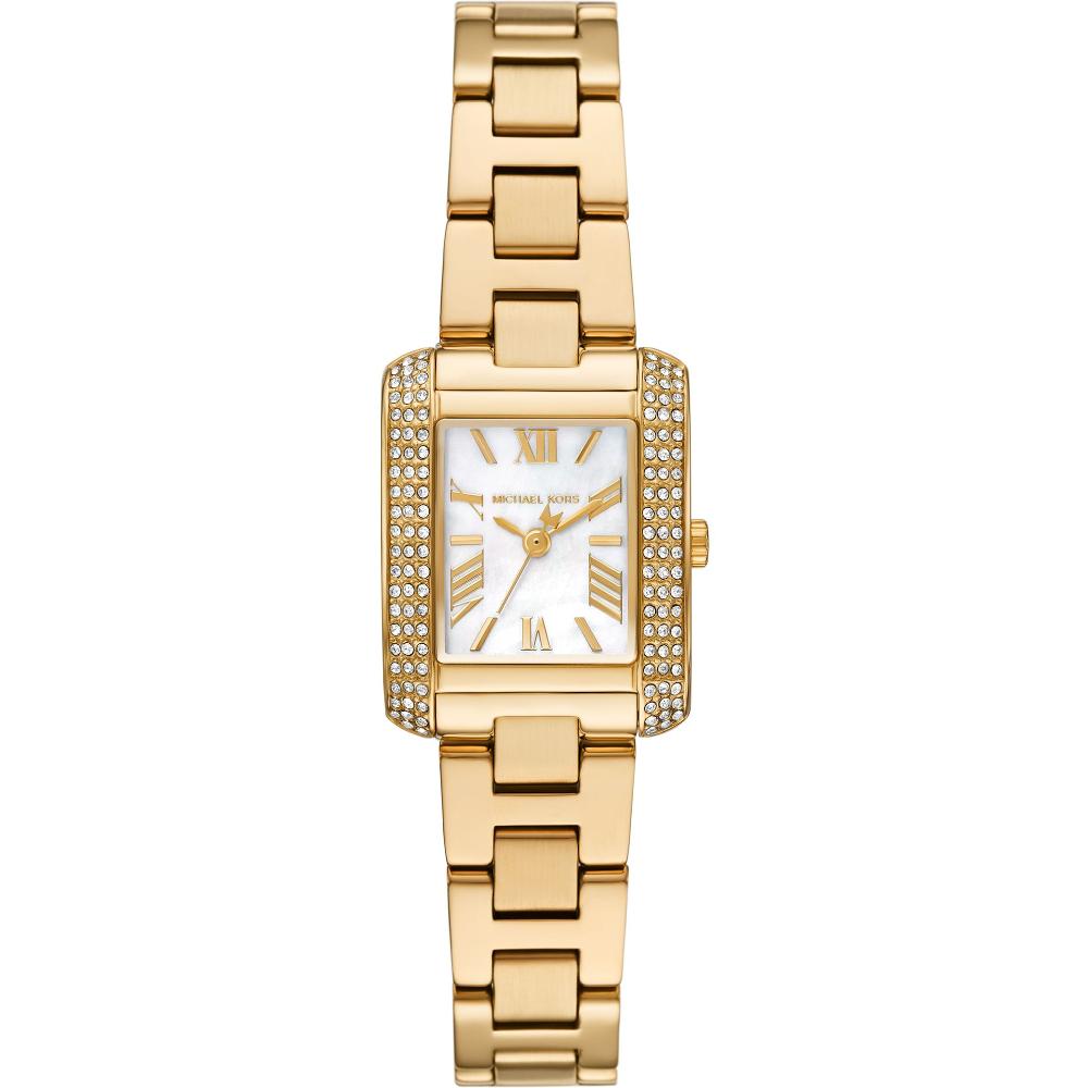 MICHAEL KORS Emery Mini Crystals White Pearl Dial 22x28mm Gold Stainless Steel Bracelet MK4867