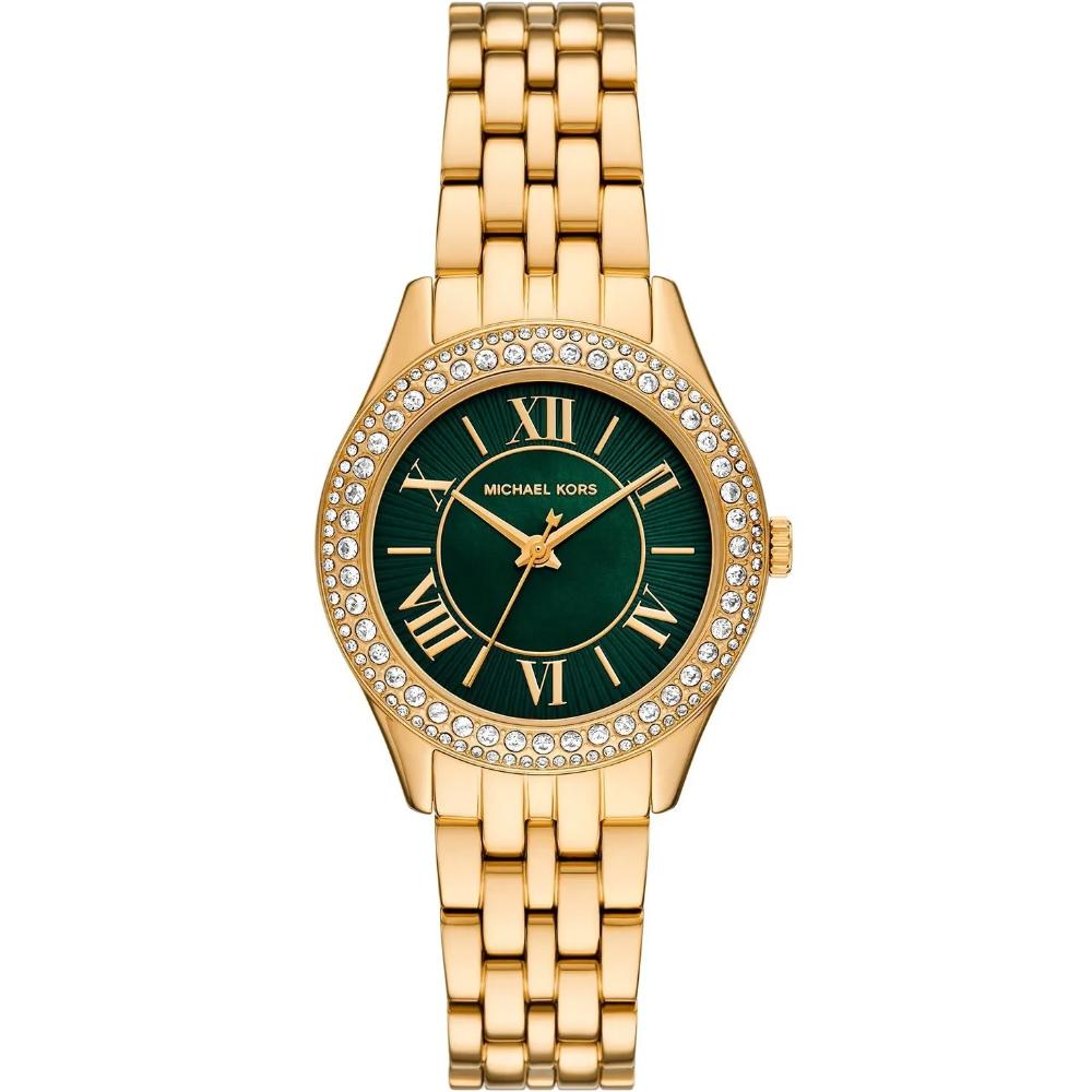 MICHAEL KORS Harlowe Crystals Green Dial 33mm Two Tone Gold Stainless Steel Bracelet MK4870