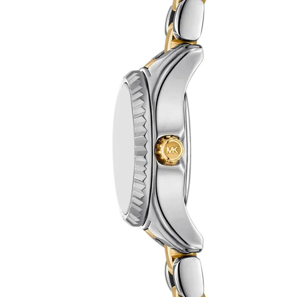MICHAEL KORS Petite Lexington Silver Dial 19mm Two Tone Gold Stainless Steel Bracelet MK4903