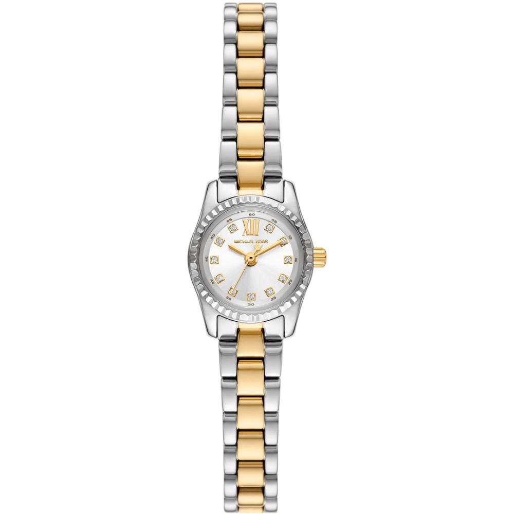 MICHAEL KORS Petite Lexington Silver Dial 19mm Two Tone Gold Stainless Steel Bracelet MK4903