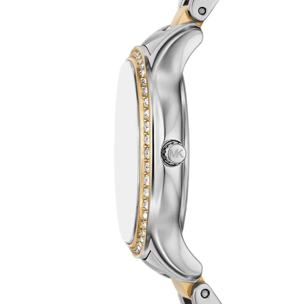 MICHAEL KORS Petite Sage White MOP Dial 31mm Two Tone Silver & Gold Stainless Steel Bracelet MK4910