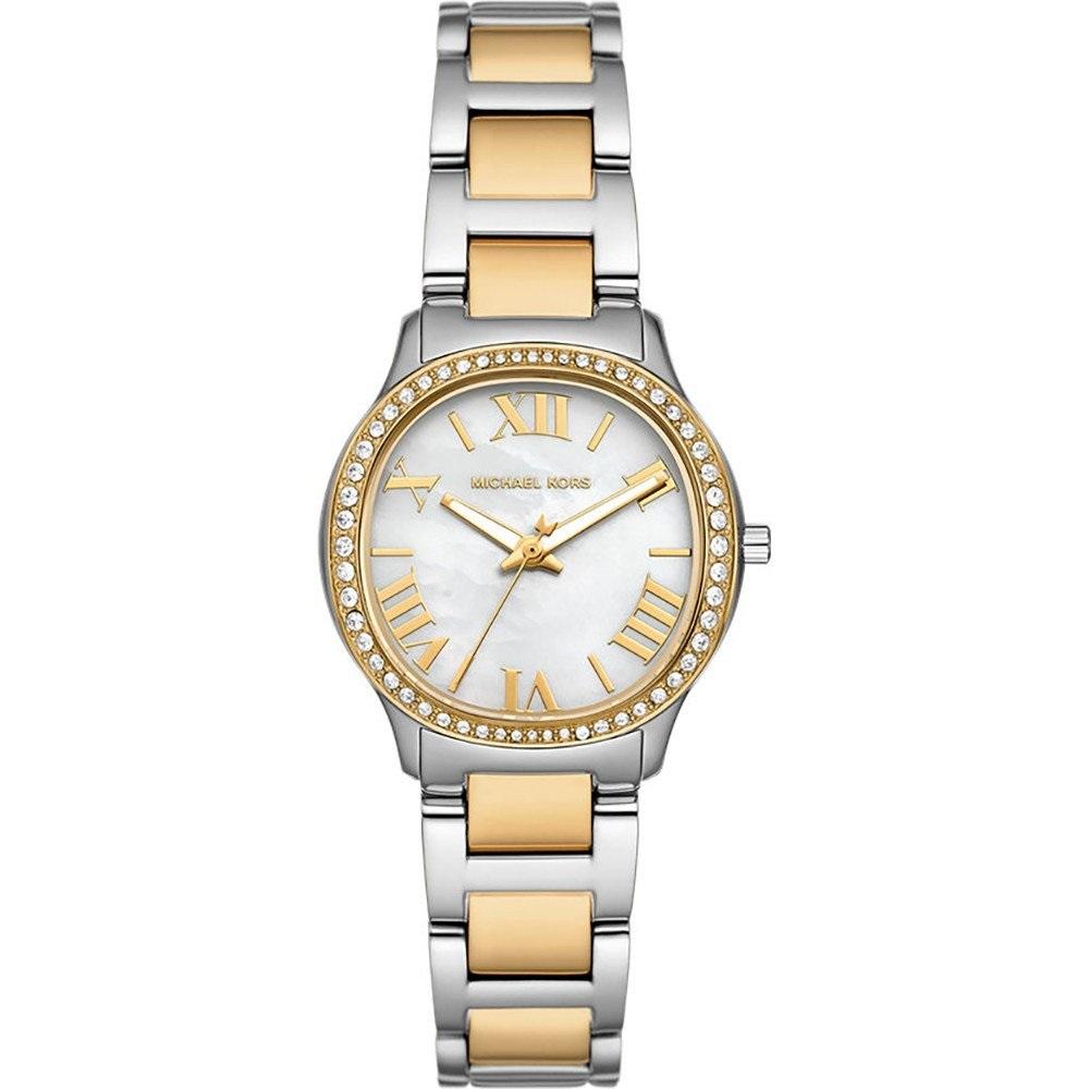 MICHAEL KORS Petite Sage White MOP Dial 31mm Two Tone Silver & Gold Stainless Steel Bracelet MK4910