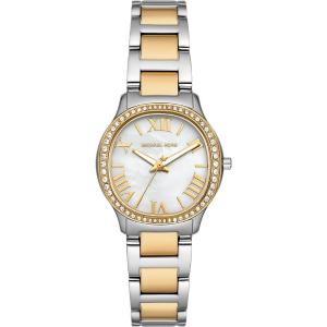 MICHAEL KORS Petite Sage White MOP Dial 31mm Two Tone Silver & Gold Stainless Steel Bracelet MK4910 - 60649