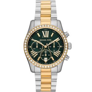 MICHAEL KORS Lexington Crystals Chronograph Green Dial 38mm Two Tone Gold Stainless Steel Bracelet MK7303 - 34002