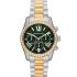 MICHAEL KORS Lexington Crystals Chronograph Green Dial 38mm Two Tone Gold Stainless Steel Bracelet MK7303 - 0