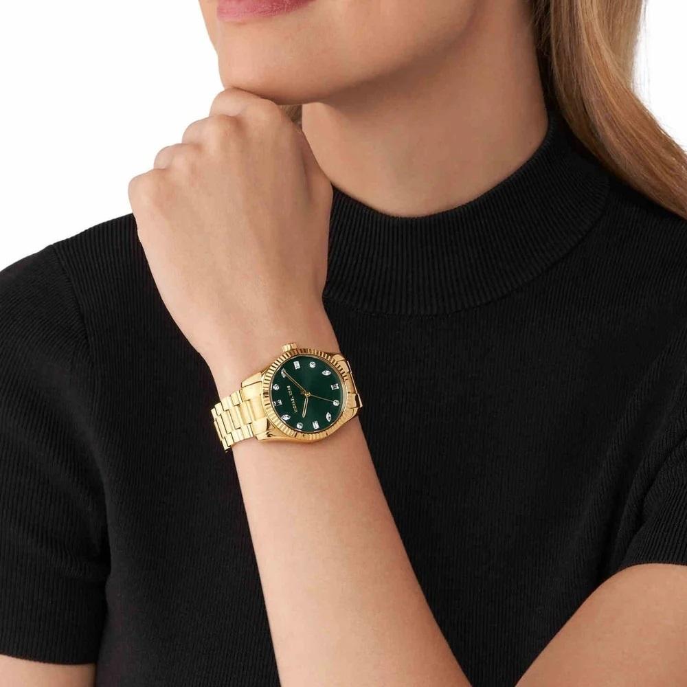 MICHAEL KORS Lexington Green Dial 38mm Gold Stainless Steel Bracelet MK7449