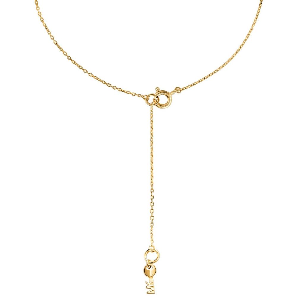 MICHAEL KORS Logo Charm Necklace Gold Sterling Silver with Cubic Zirconia MKC1108AN710