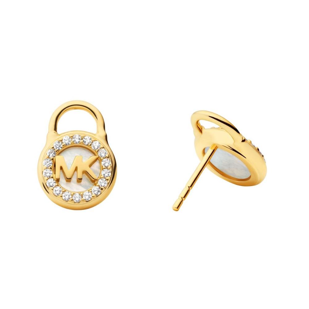 MICHAEL KORS Lock Stud Earrings Gold Sterling Silver MKC1558AH710